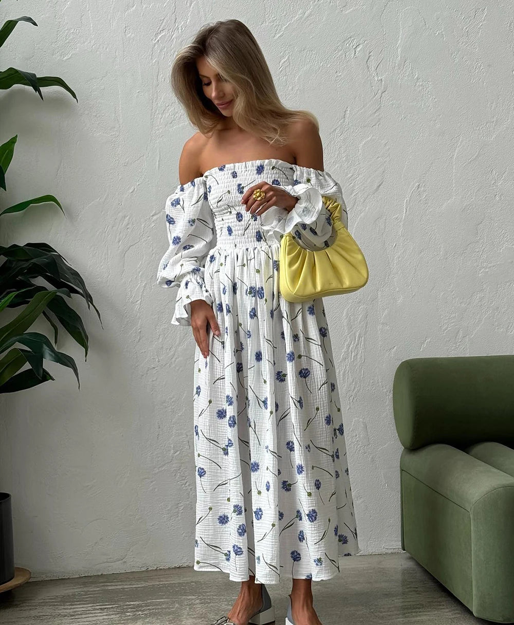 Elegant Ruffle Midi Floral