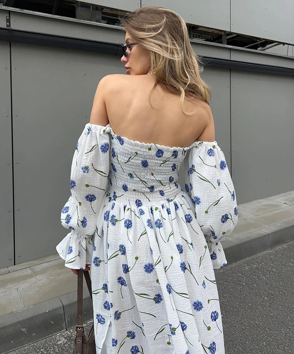 Elegant Ruffle Midi Floral