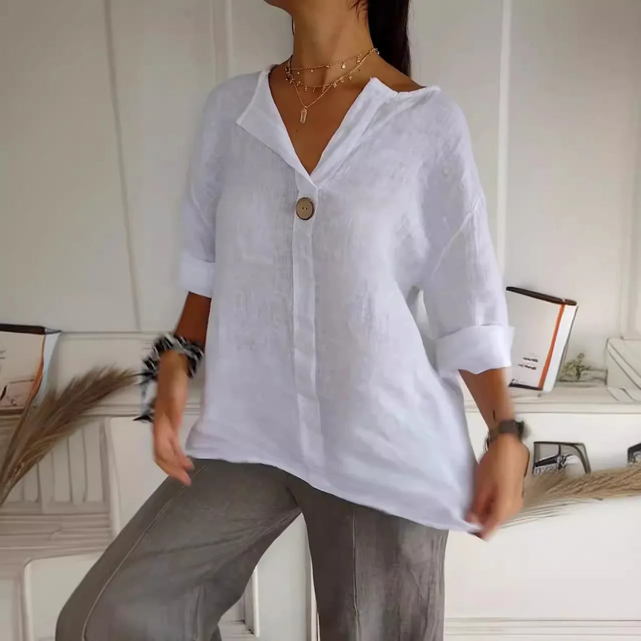 Shirt And Blouses V-neck