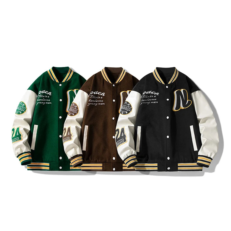 Men casual loose Jacket Baseball Uniform Men's Loose Brand Coats Spring Autumn Casual College Wear male Fashion Clothing 2024